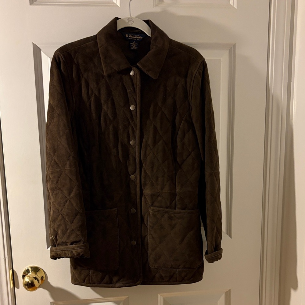 Brooks Brothers Dark Brown Quilted Utility Jacket